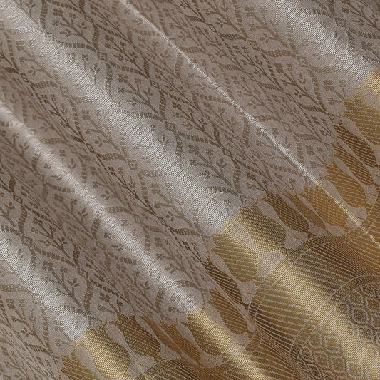 Off White Color Tissue Brocade Fabric