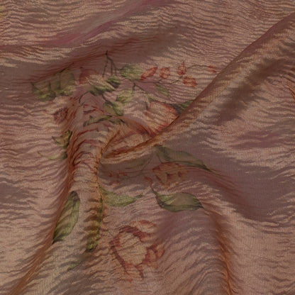 Floral Print Crush Tissue Fabric
