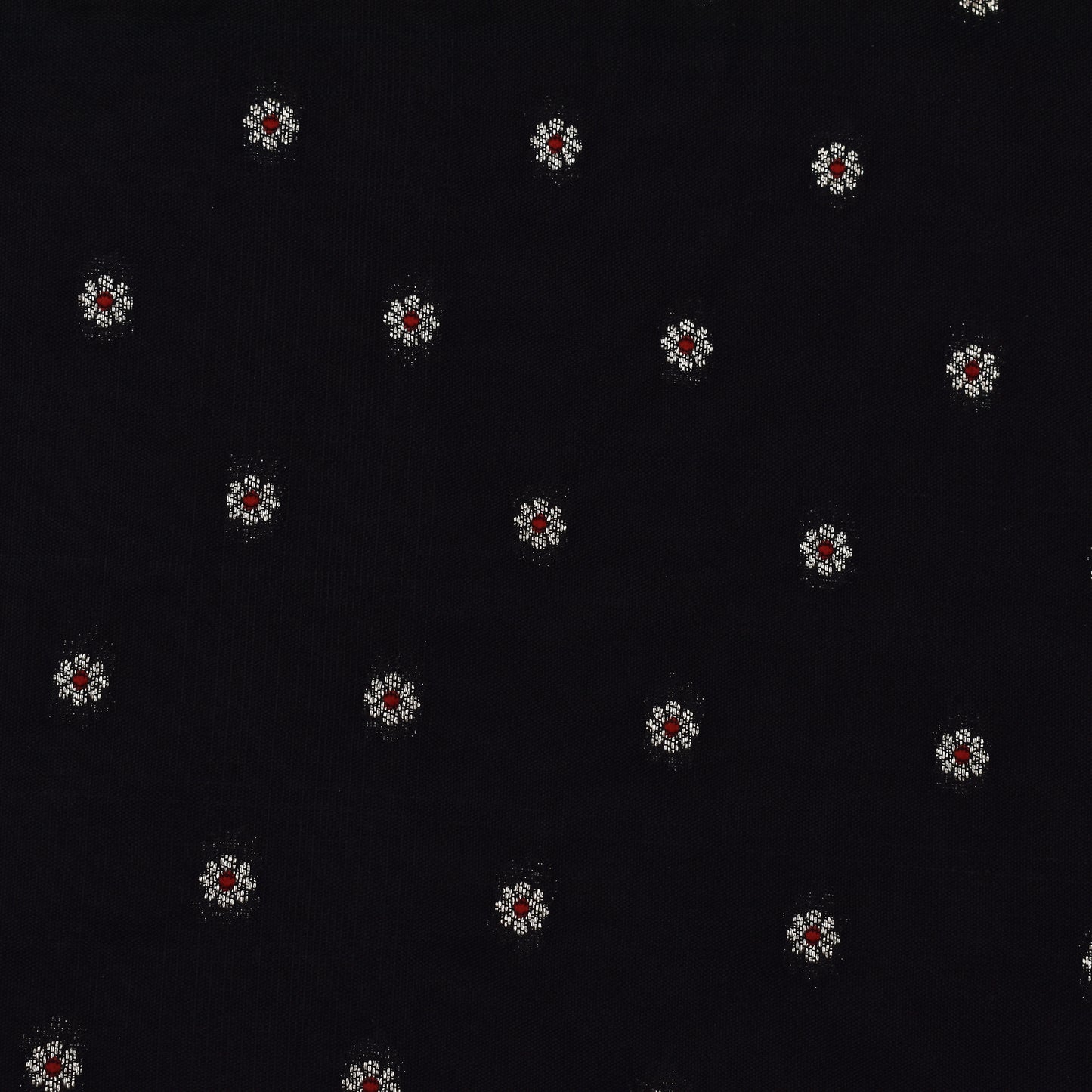 Black Color Katan Meena Brocade Fabric