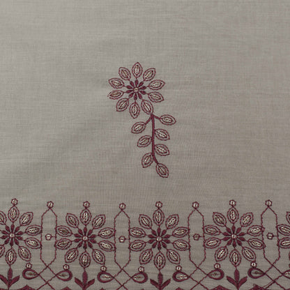 Off White Color Cotton Plazo Embroidery Fabric