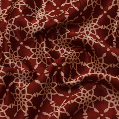 Maroon Color Gajji Silk Print Fabric