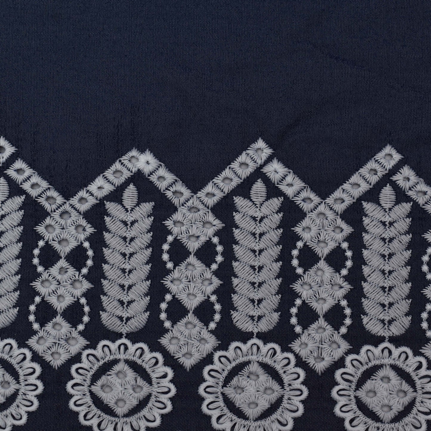 Navy Blue Color Denim Embroidery Fabric