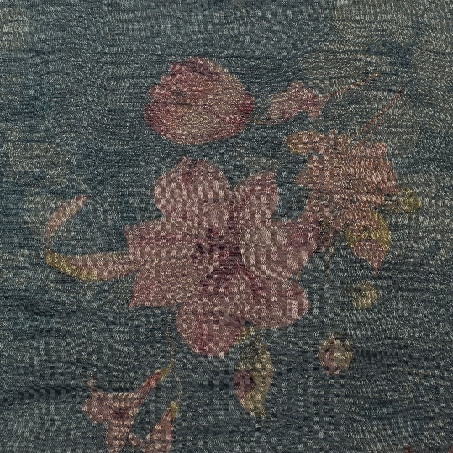 Floral Print Crush Tissue Fabric