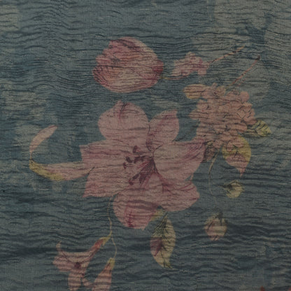 Floral Print Crush Tissue Fabric