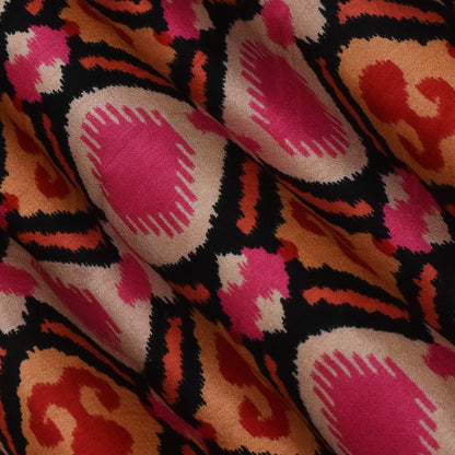 Multicolor Slub Chanderi Print Fabric