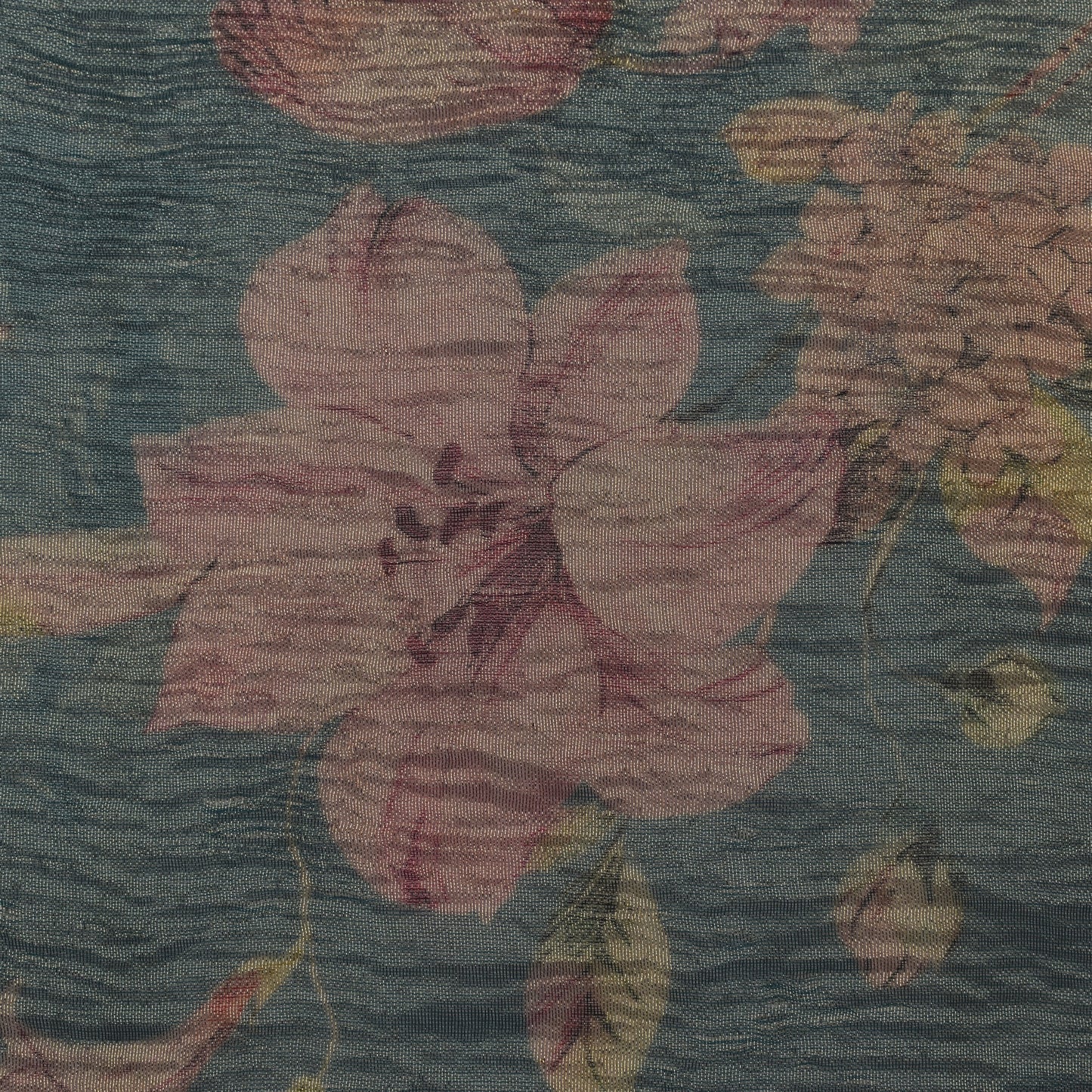 Floral Print Crush Tissue Fabric