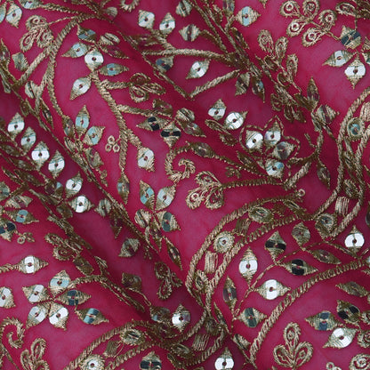 Georgette Sequins Embroidery Fabric