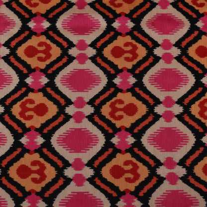 Multicolor Slub Chanderi Print Fabric