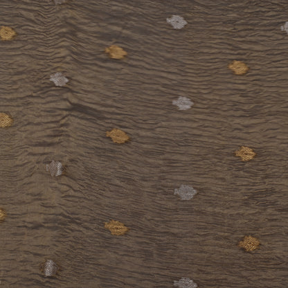 Grey Color Crush Tissue Booti Fabric