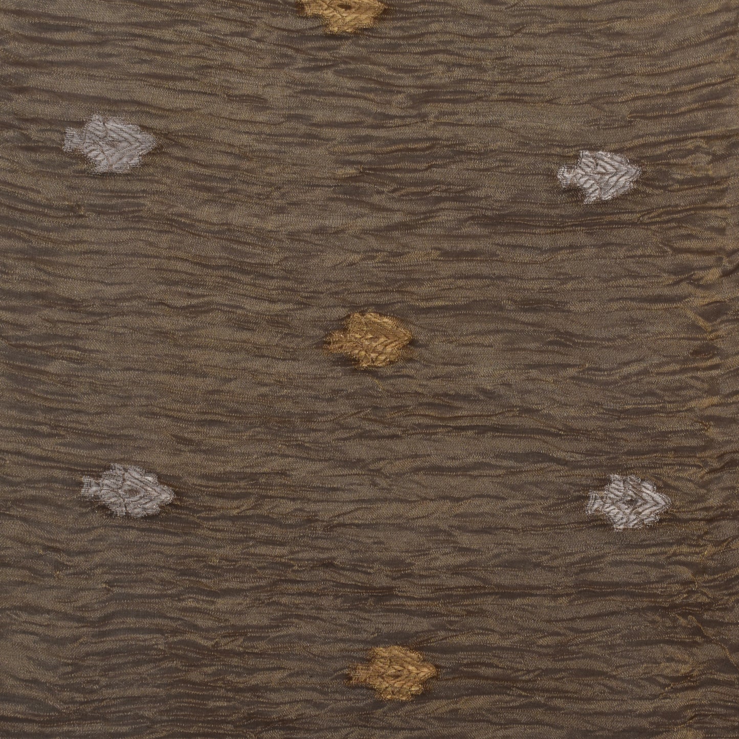 Grey Color Crush Tissue Booti Fabric