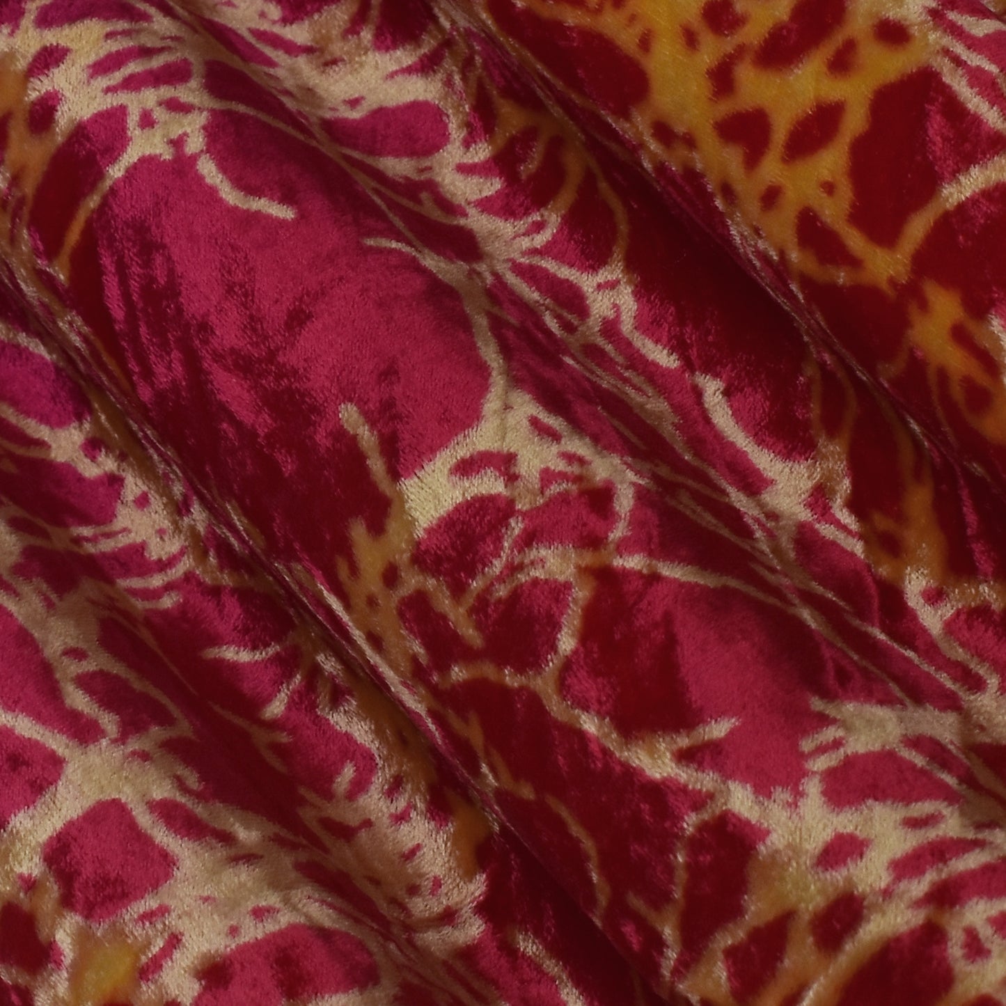 Neon Color Silk Velvet Print Fabric