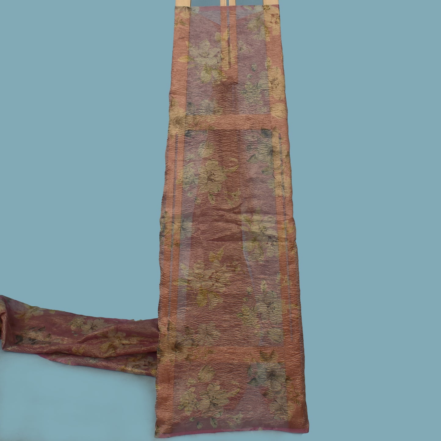 Floral Print Crush Tissue Fabric