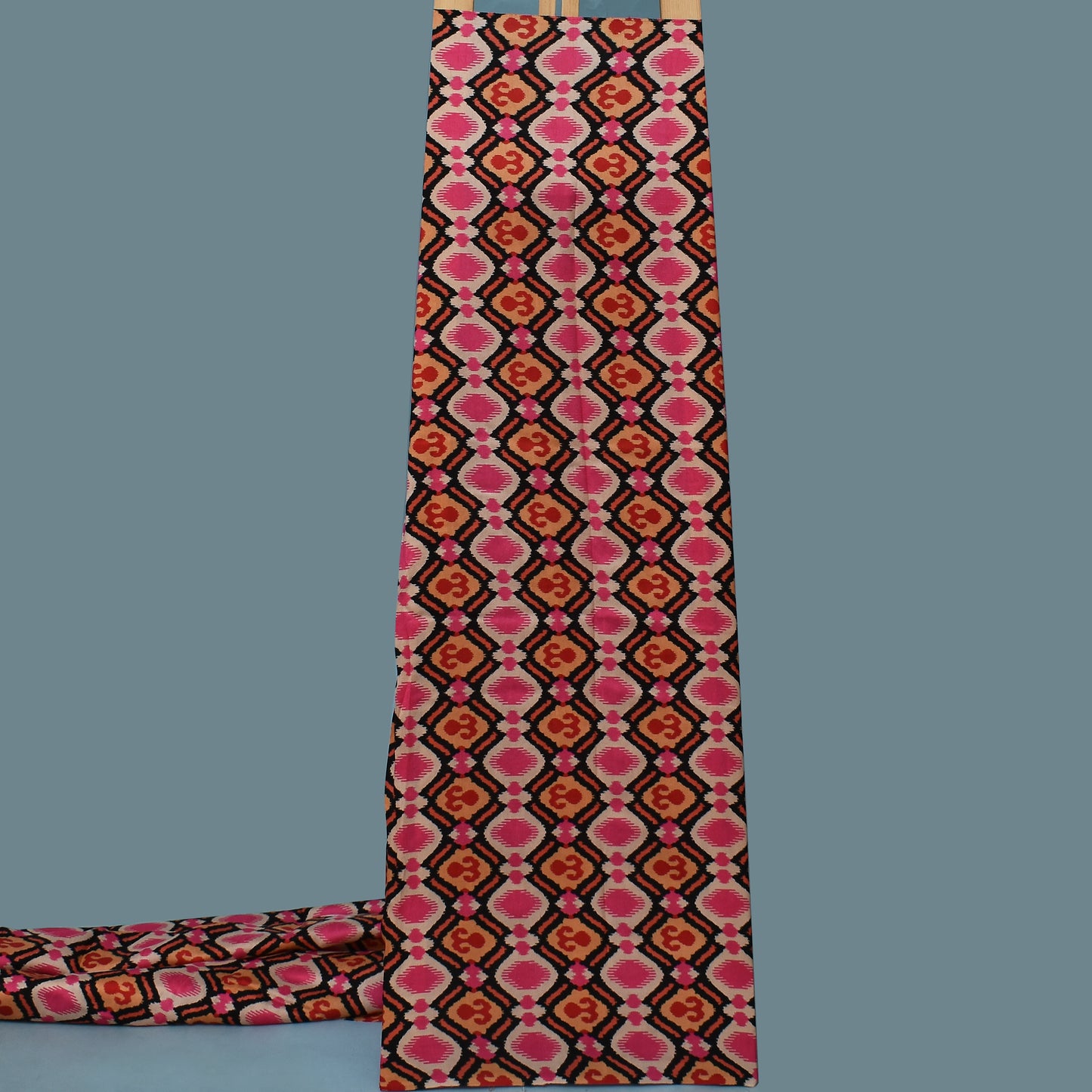 Multicolor Slub Chanderi Print Fabric