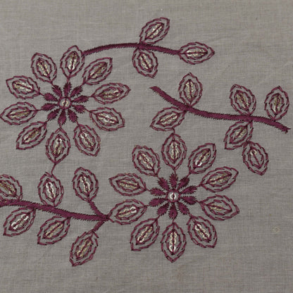 Off White Color Cotton Embroidery Fabric