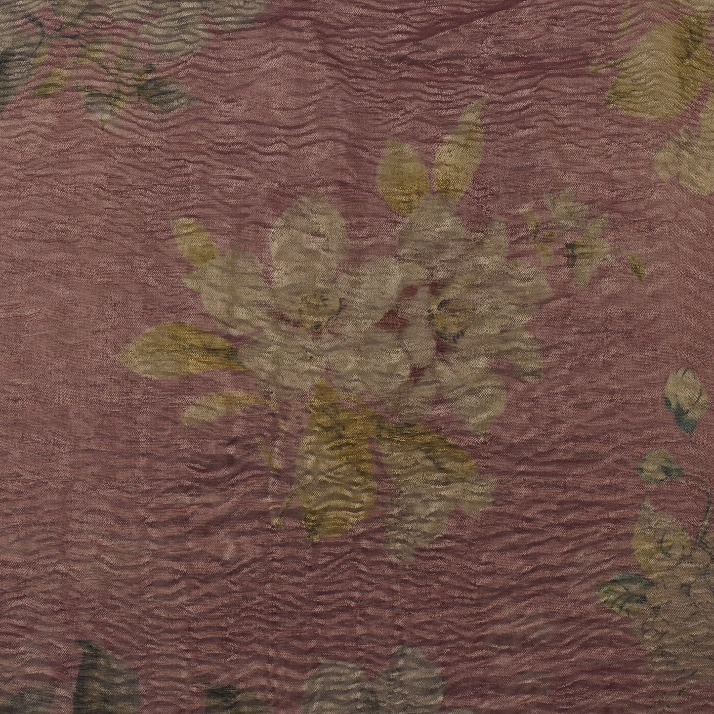 Floral Print Crush Tissue Fabric