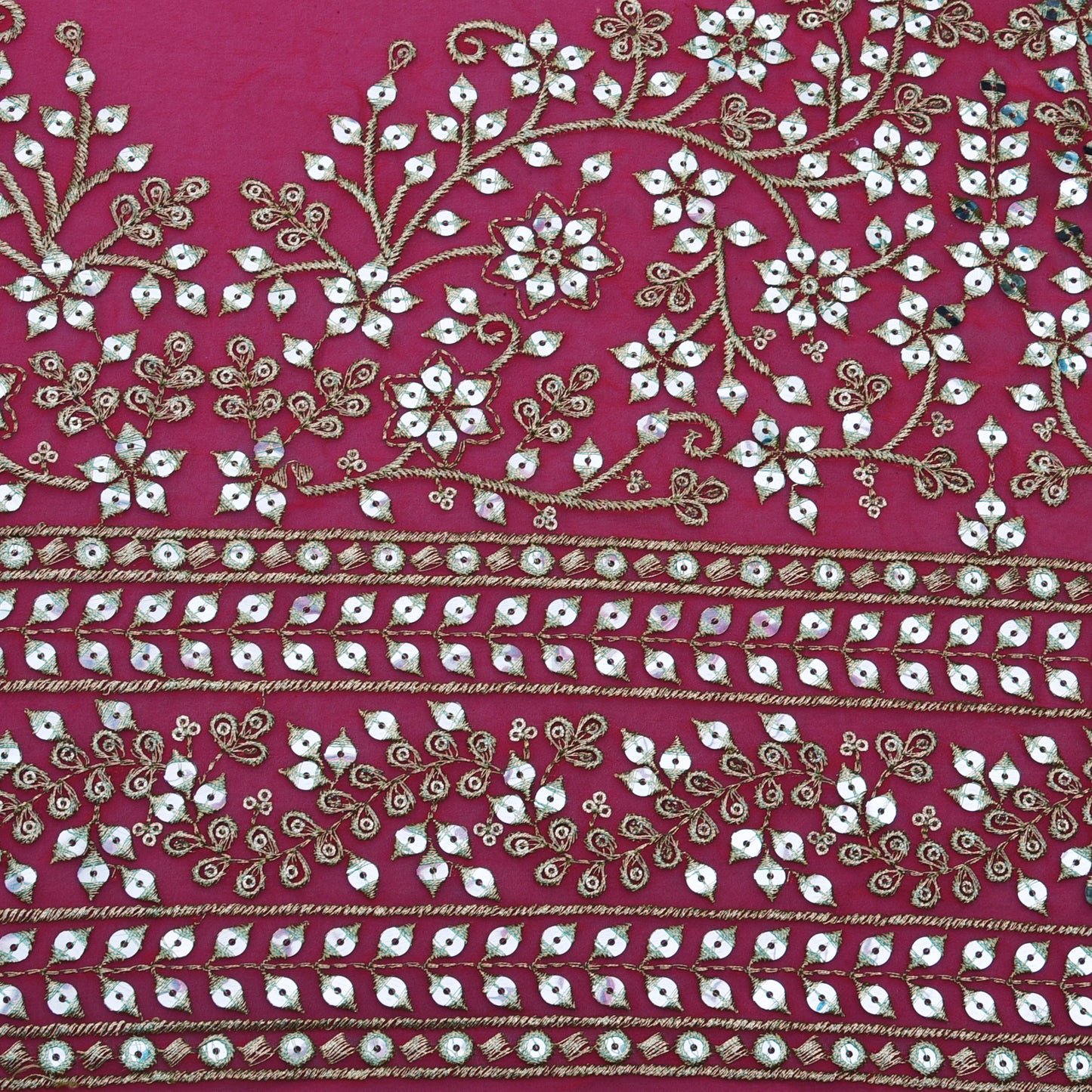 Georgette Sequins Embroidery Fabric