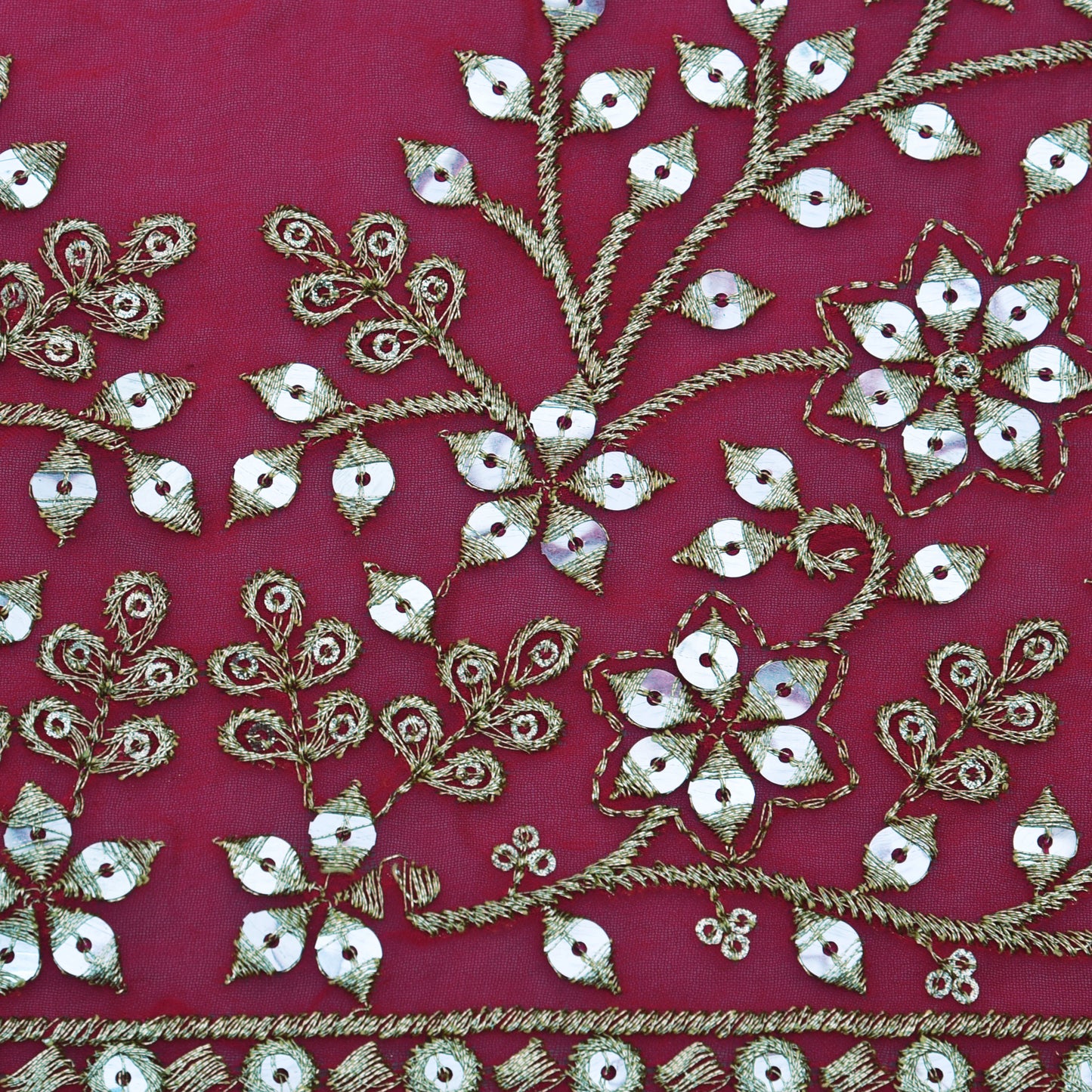 Georgette Sequins Embroidery Fabric