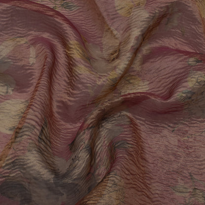 Floral Print Crush Tissue Fabric