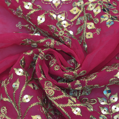 Georgette Sequins Embroidery Fabric