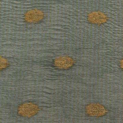 Sea Green Color Crush Tissue Booti Fabric