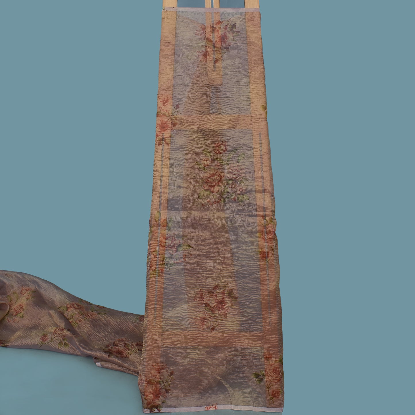 Floral Print Crush Tissue Fabric