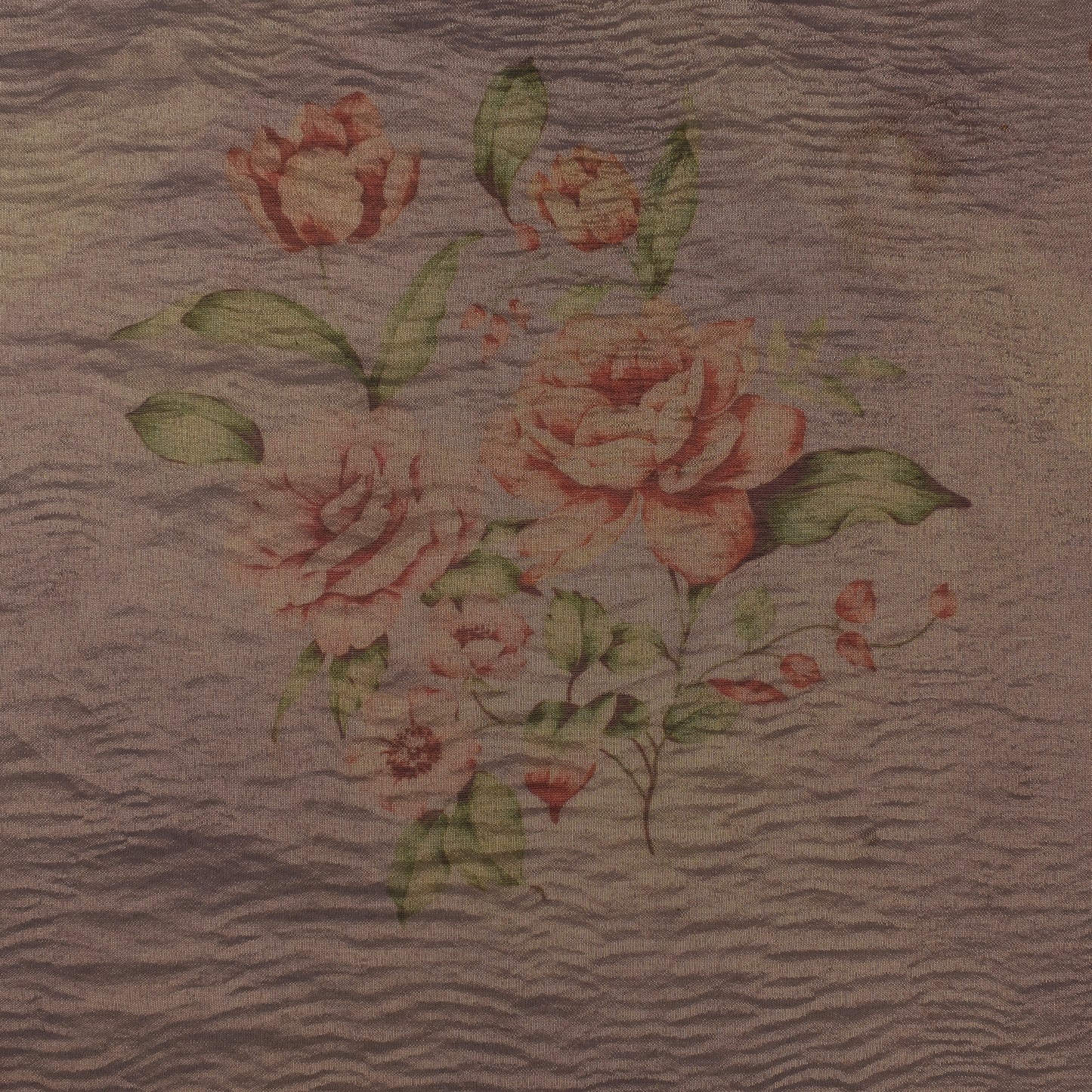 Floral Print Crush Tissue Fabric