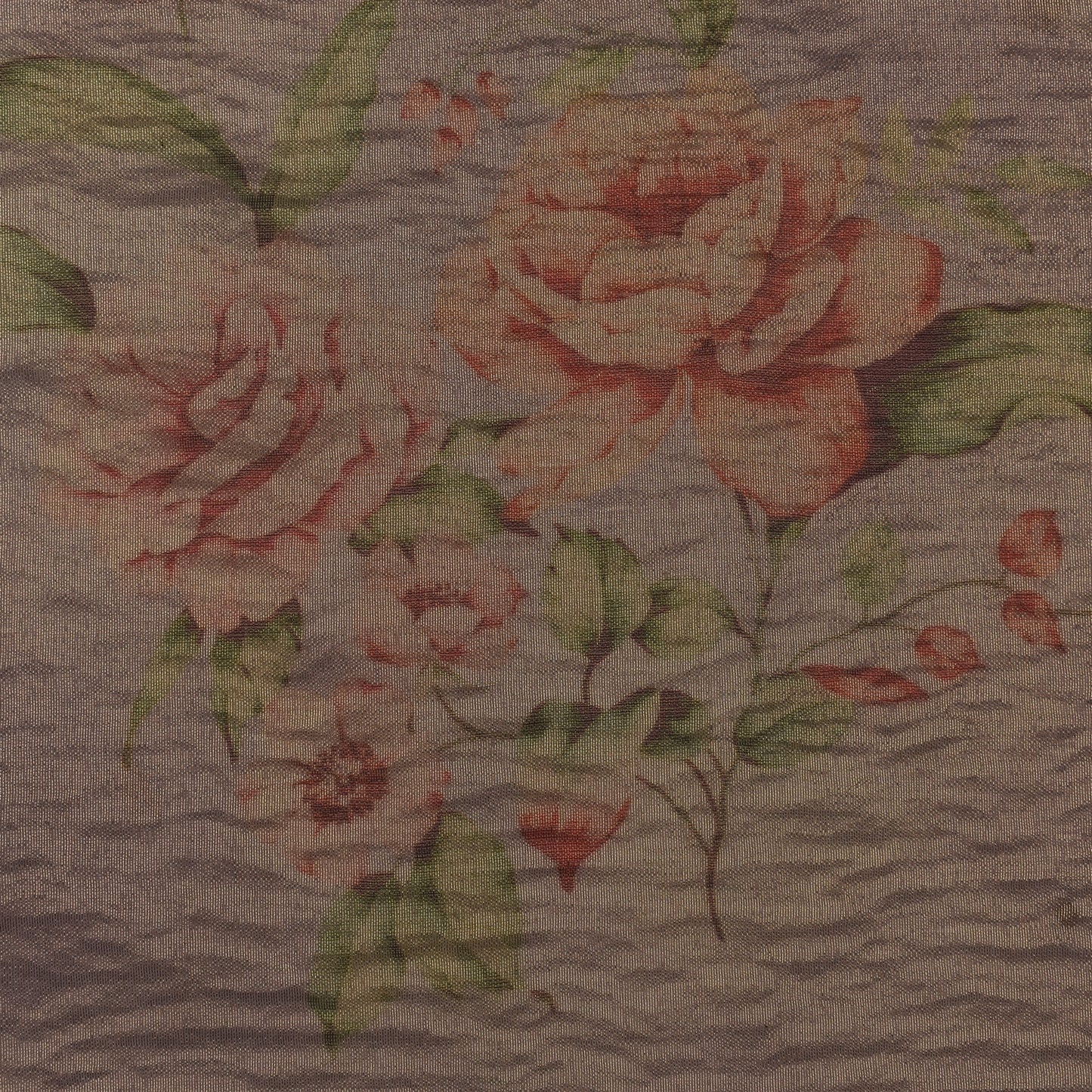 Floral Print Crush Tissue Fabric