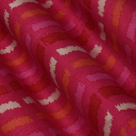 Multicolor Slub Chanderi Print Fabric