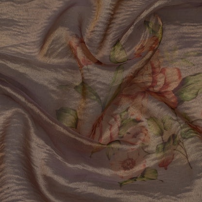 Floral Print Crush Tissue Fabric