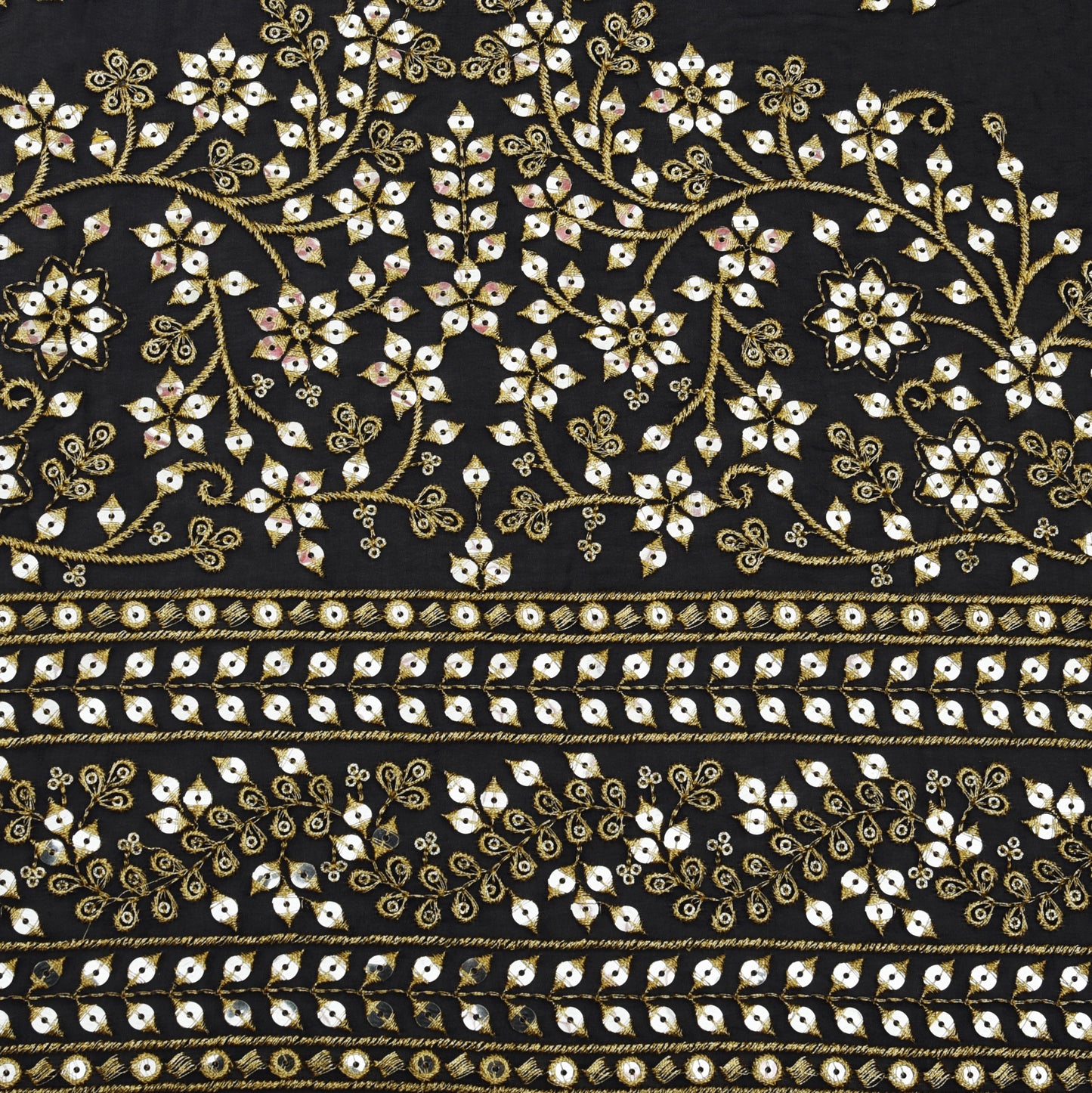 Georgette Sequins Embroidery Fabric