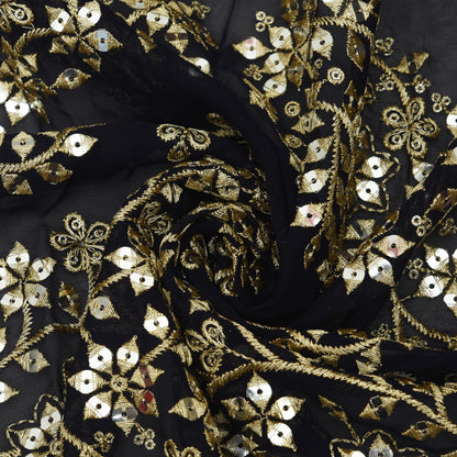 Georgette Sequins Embroidery Fabric