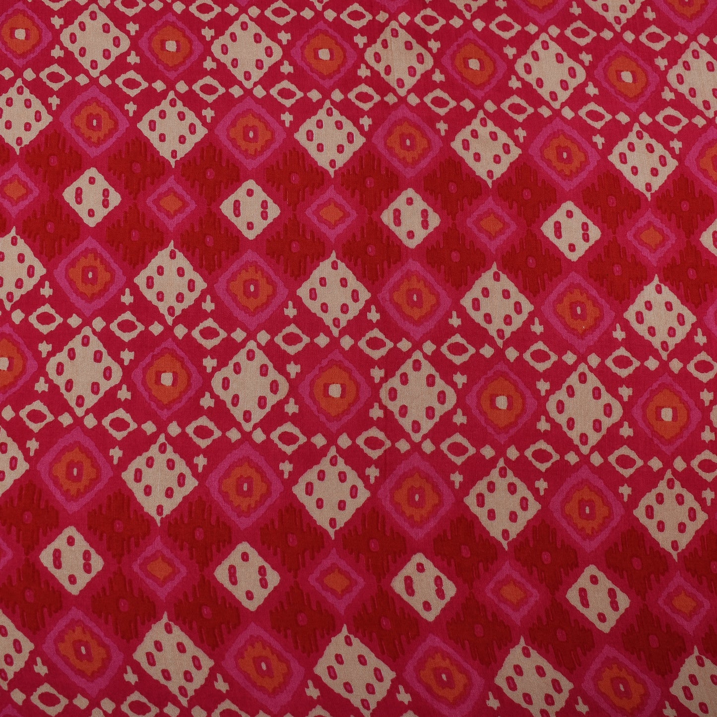 Multicolor Slub Chanderi Print Fabric