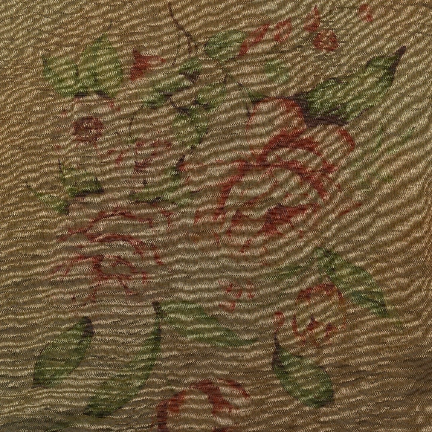 Floral Print Crush Tissue Fabric