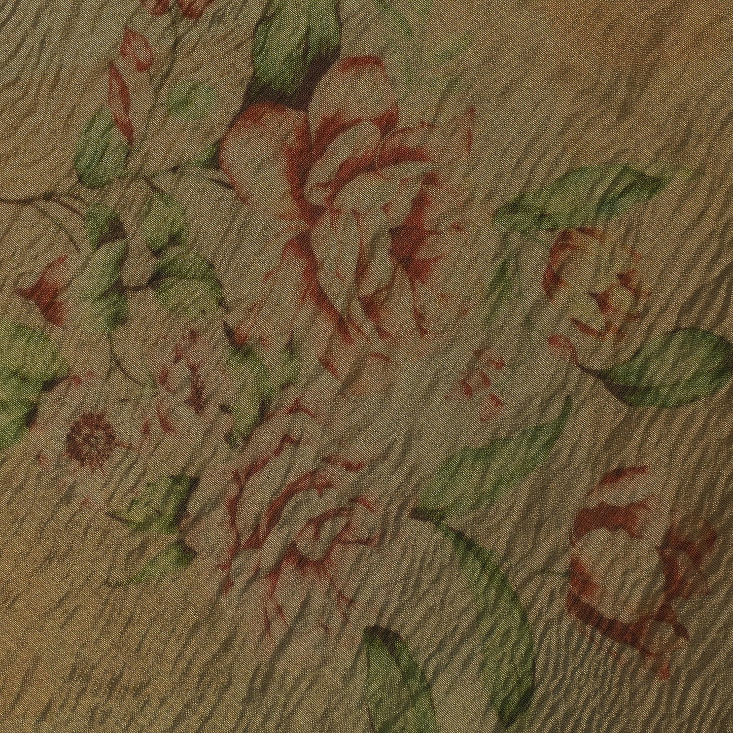 Floral Print Crush Tissue Fabric