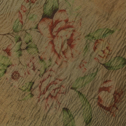 Floral Print Crush Tissue Fabric