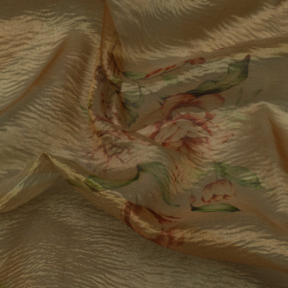 Floral Print Crush Tissue Fabric