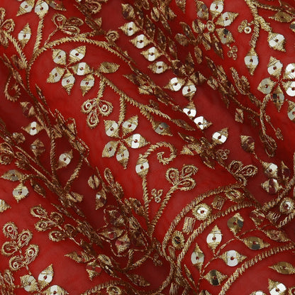 Georgette Sequins Embroidery Fabric