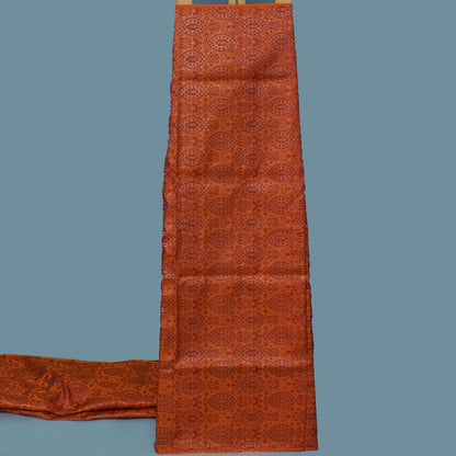 Orange Color Katan Brocade Fabric