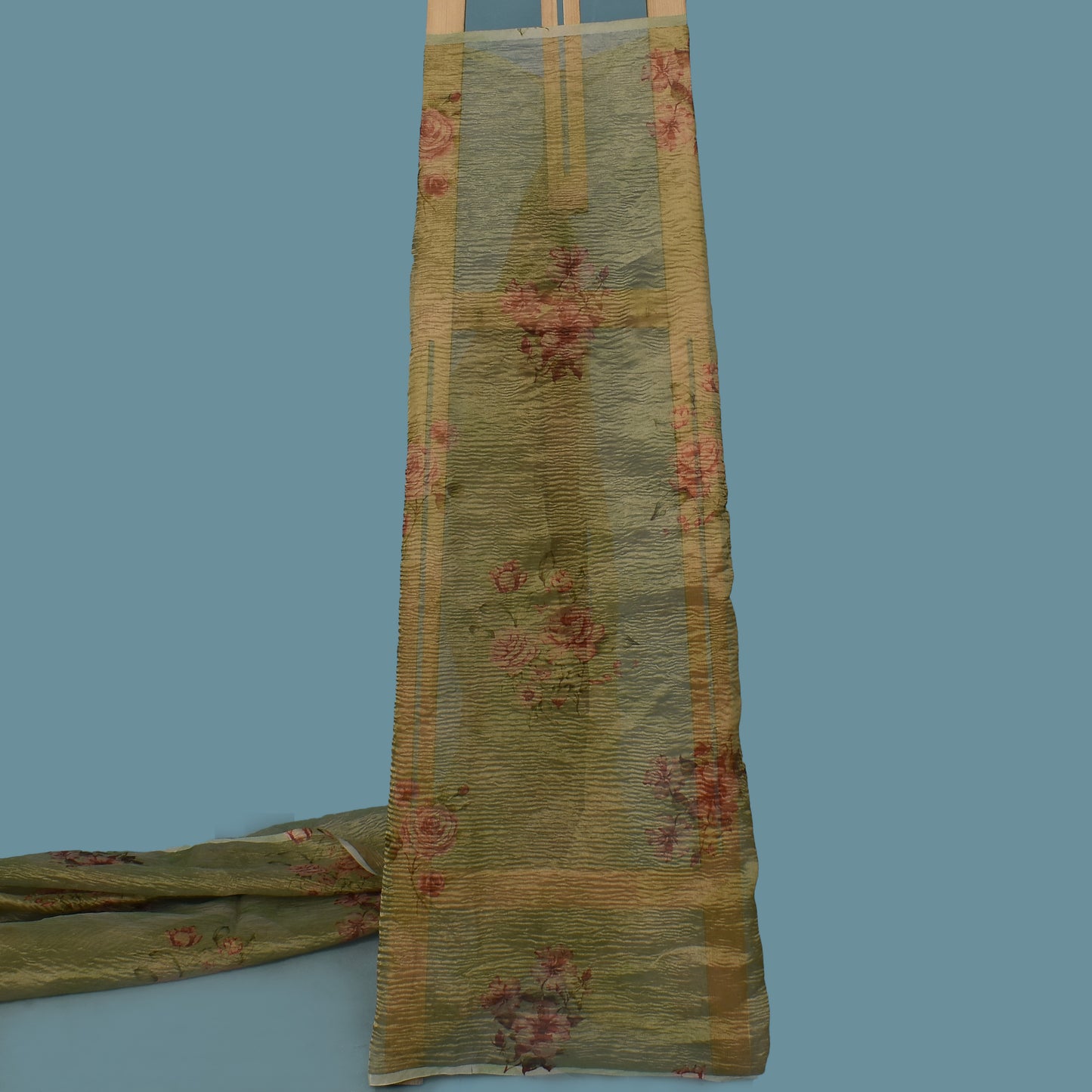 Floral Print Crush Tissue Fabric