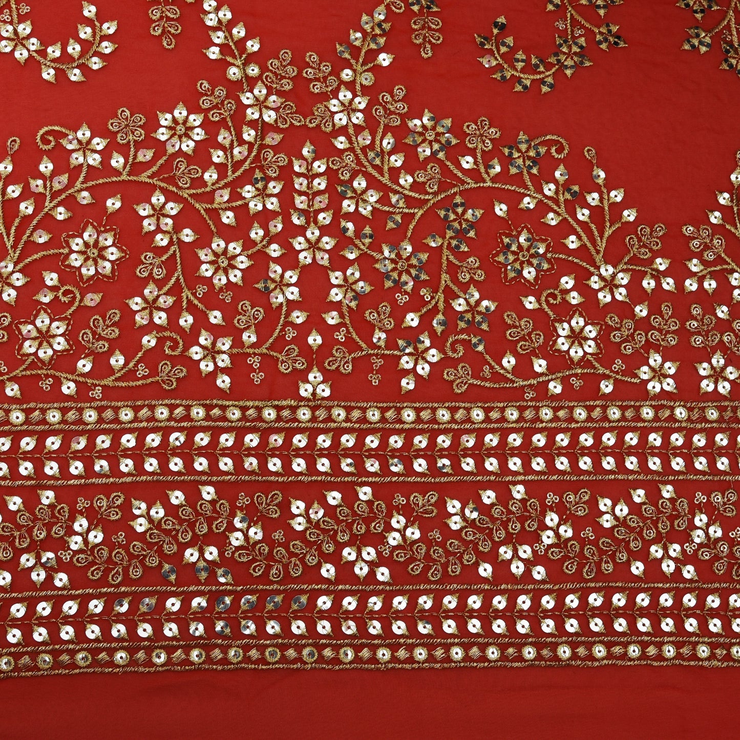 Georgette Sequins Embroidery Fabric