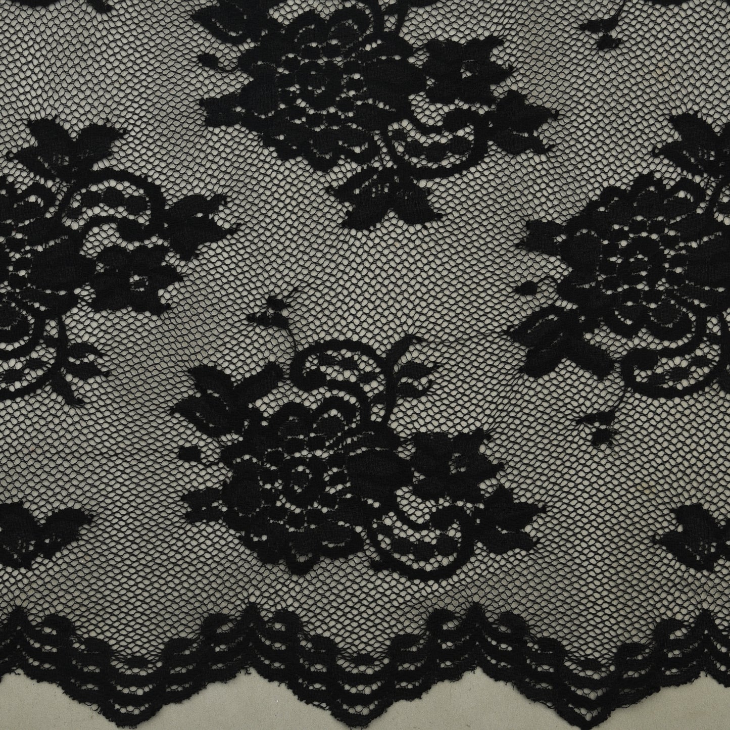 Black Color Chantilly Net Fabric