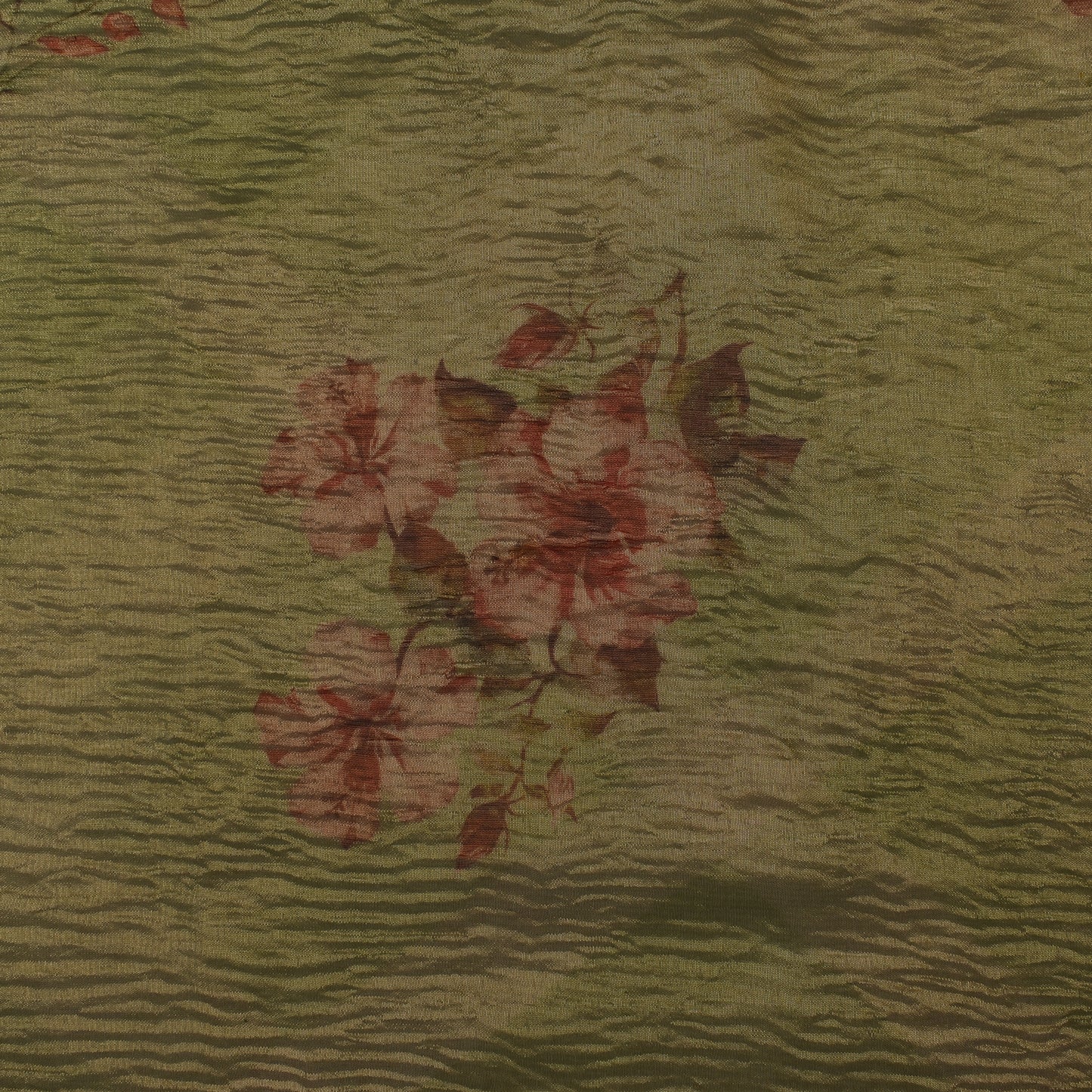 Floral Print Crush Tissue Fabric