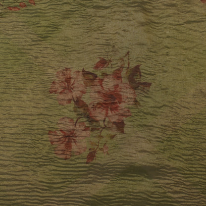 Floral Print Crush Tissue Fabric