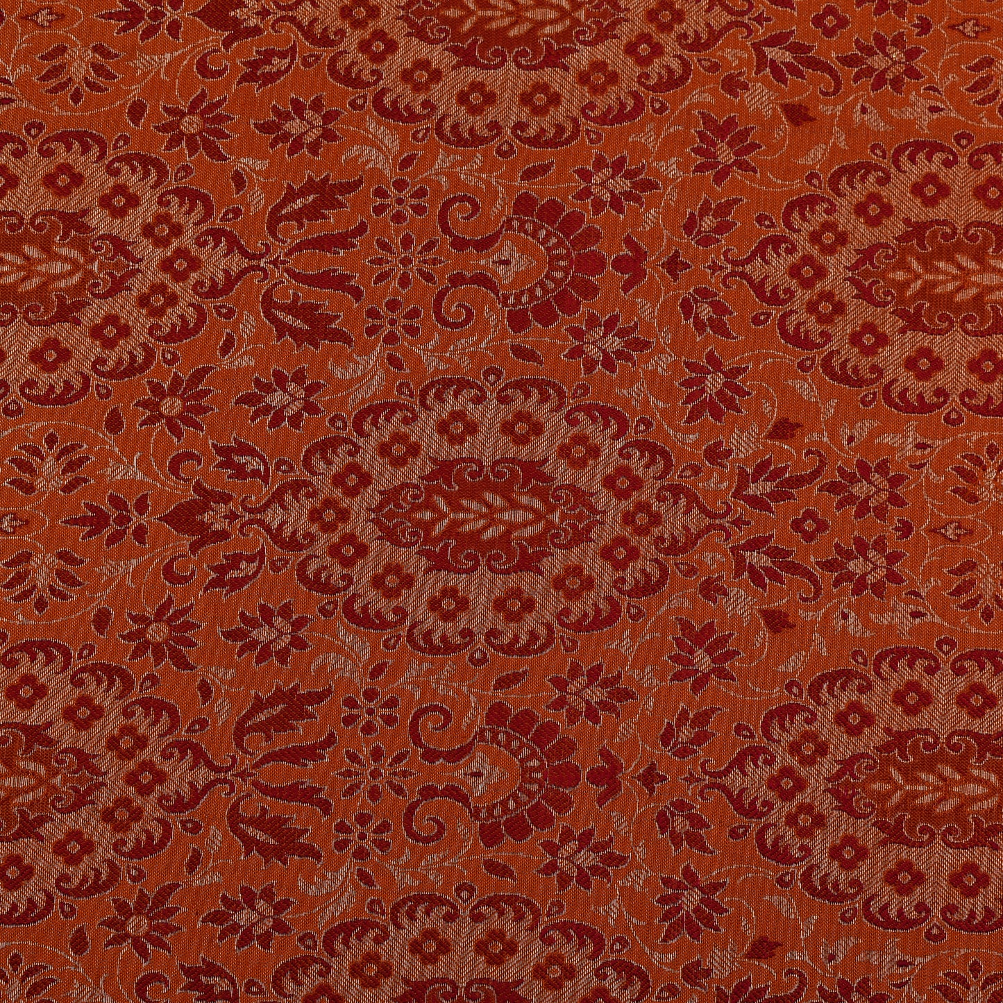 Orange Color Katan Brocade Fabric