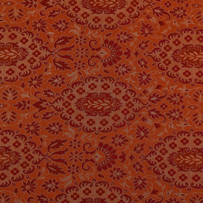 Orange Color Katan Brocade Fabric
