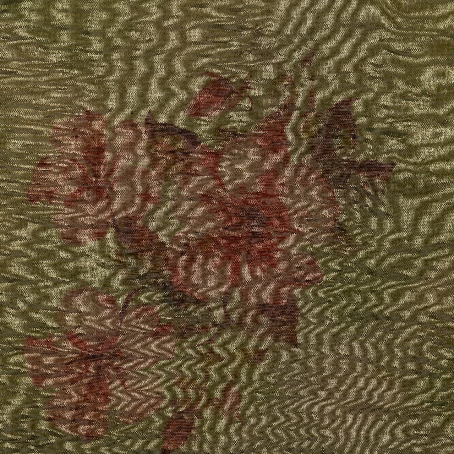 Floral Print Crush Tissue Fabric