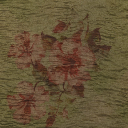 Floral Print Crush Tissue Fabric