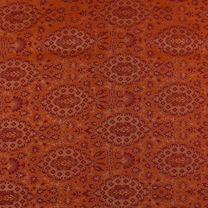 Orange Color Katan Brocade Fabric