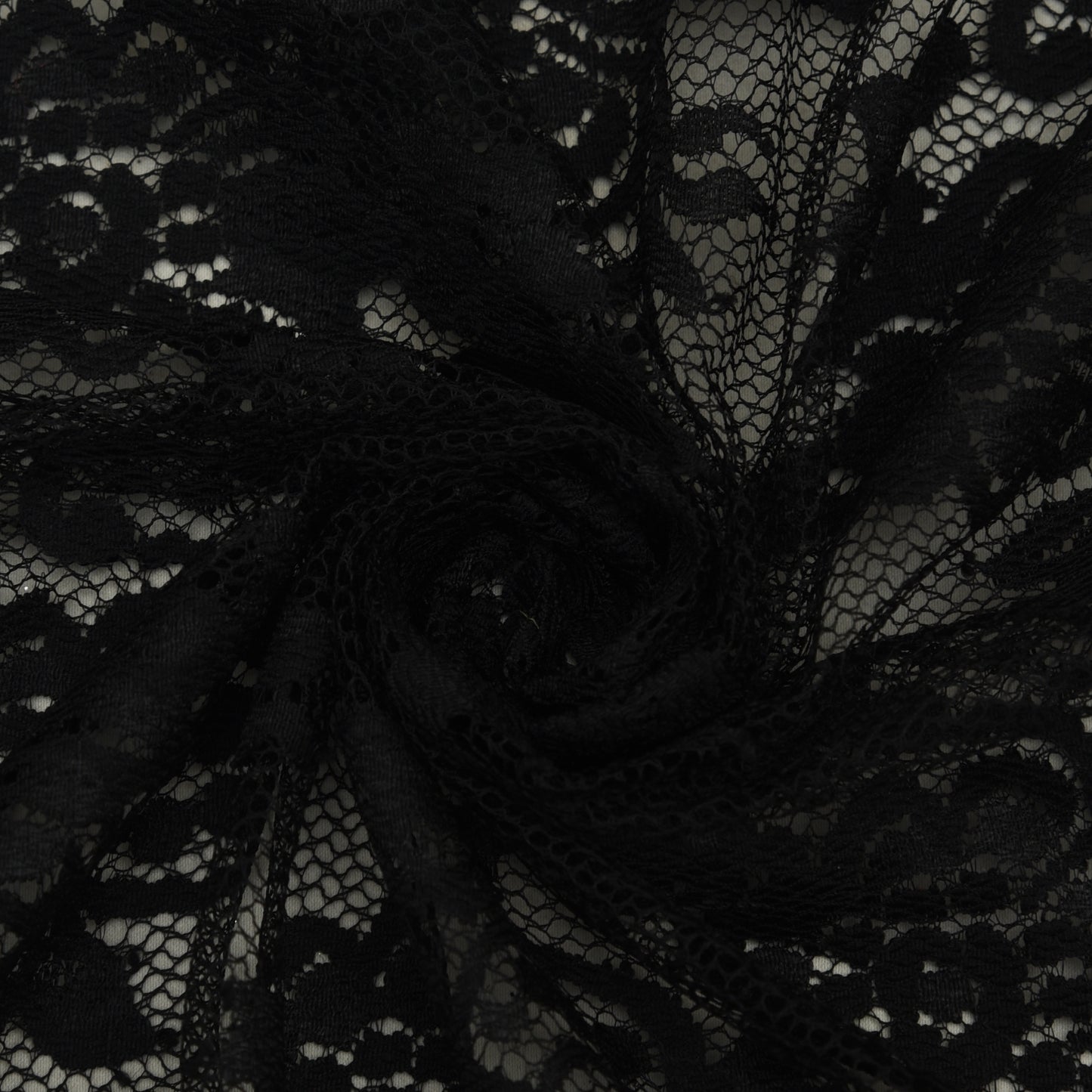 Black Color Chantilly Net Fabric