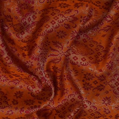Orange Color Katan Brocade Fabric
